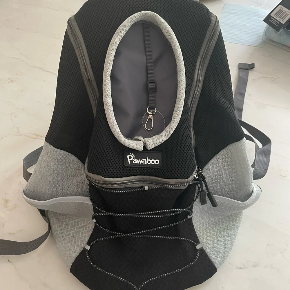 Pawaboo Black and Gray Pet Carrier Backpack
